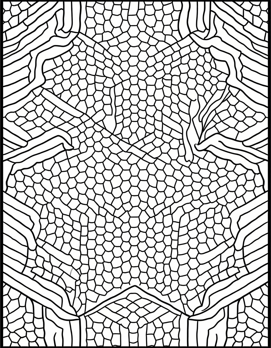 Abstract Organic Hexagonal Geometric Pattern Rug