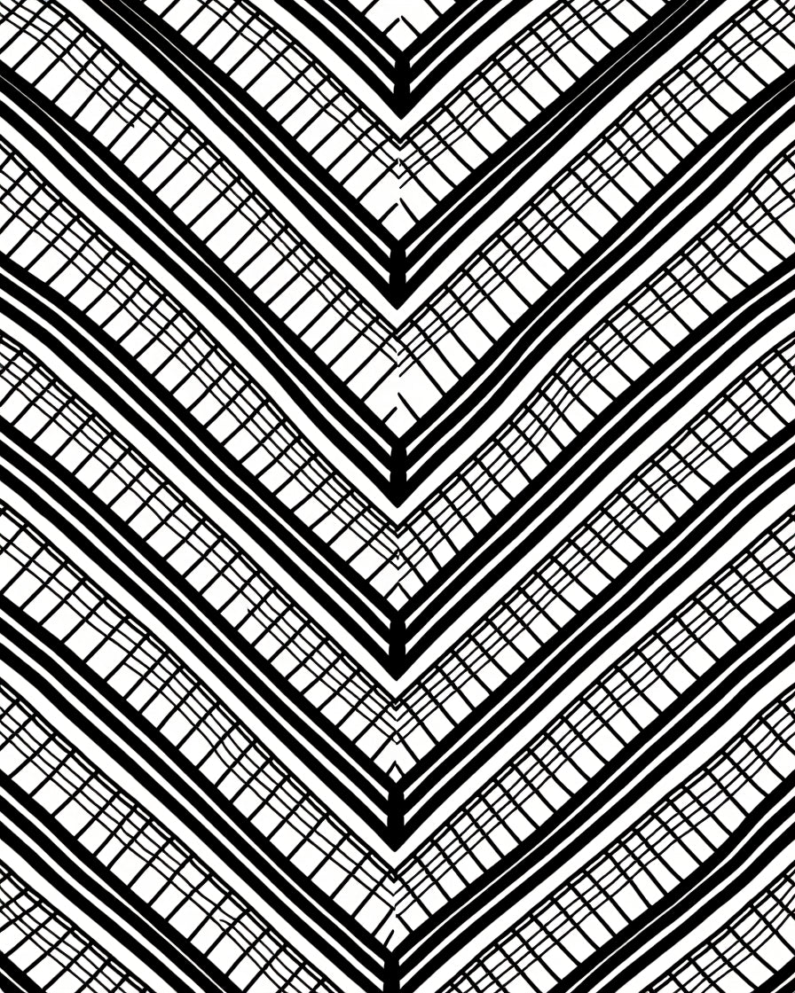 Modern Black Grid Chevron Pattern Rug