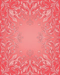 Elegant Coral Floral Swirl Design Rug