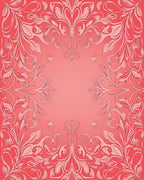 Elegant Coral Floral Swirl Design Rug