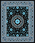 Intricate Blue Floral Mandala Pattern Rug