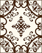 Classic Scrollwork Symmetry Pattern Rug