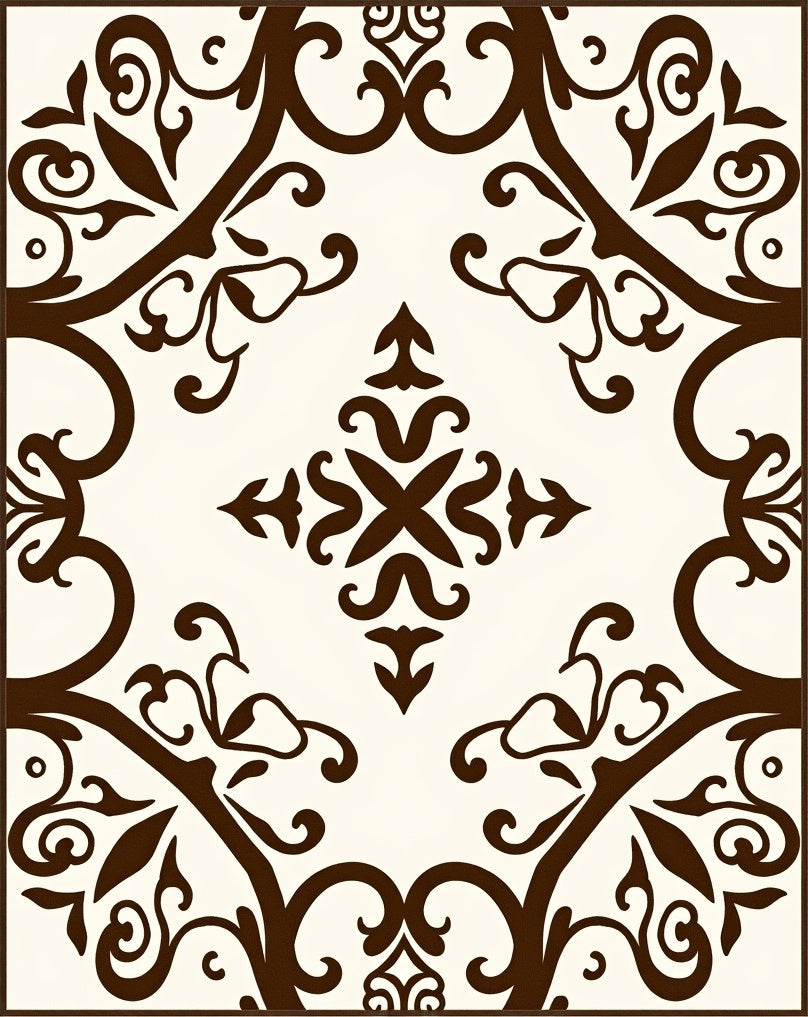 Classic Scrollwork Symmetry Pattern Rug