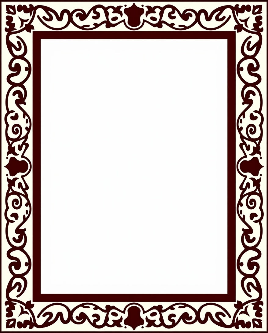 Ornate Floral Border Pattern Design Rug