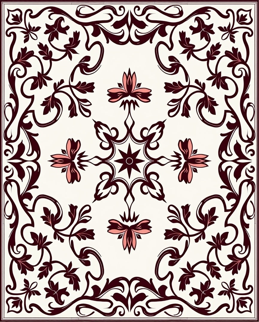 Elegant Floral Swirls And Accents Rug