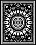 Bold Black White Mandala Design Rug