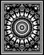 Bold Black White Mandala Design Rug