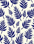 Deep Blue Leaf Pattern Design Rug