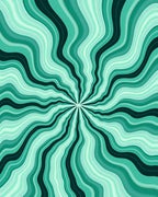 Swirling Teal Waves Pattern Rug