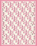 Pink Botanical Swirls Pattern Rug