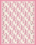 Pink Botanical Swirls Pattern Rug