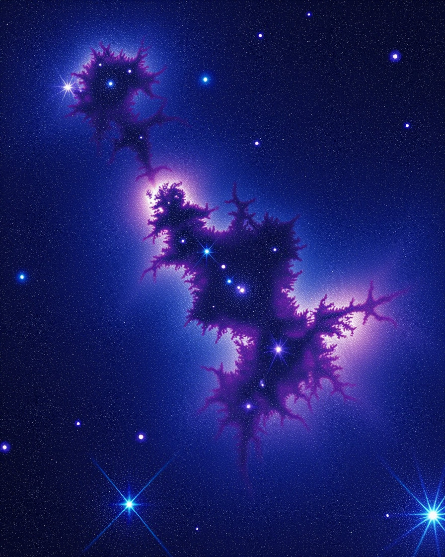 Cosmic Nebula Purple Starry Pattern Rug