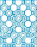 Tiling Octagonal Geometric Contour Design Rug