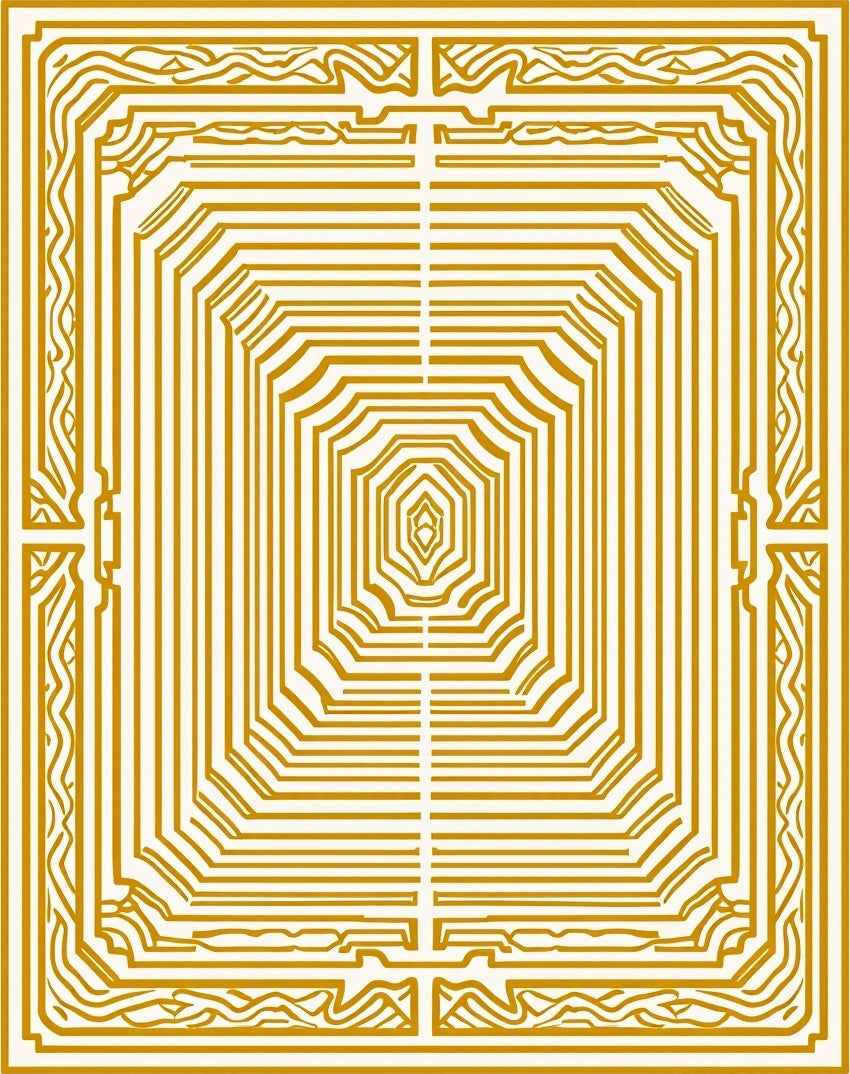 Golden Square Concentric Octagon Rug