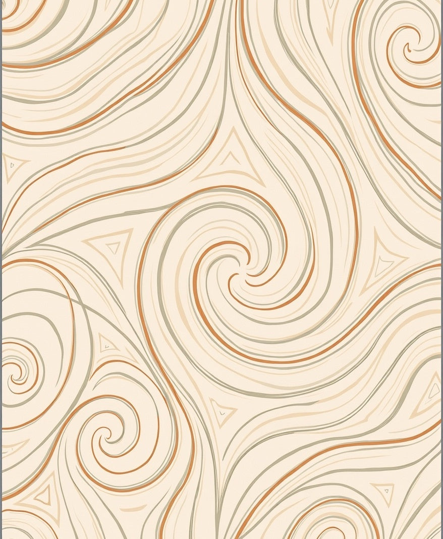 Swirling Organic Pattern In Warm Neutrals Rug