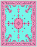 Eclectic Floral Border Pattern Rug