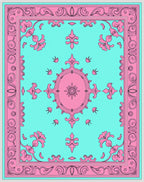 Eclectic Floral Border Pattern Rug