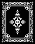Intricate Black White Scrollwork Design Rug
