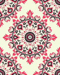 Circular Floral Design With Red Accents Rug