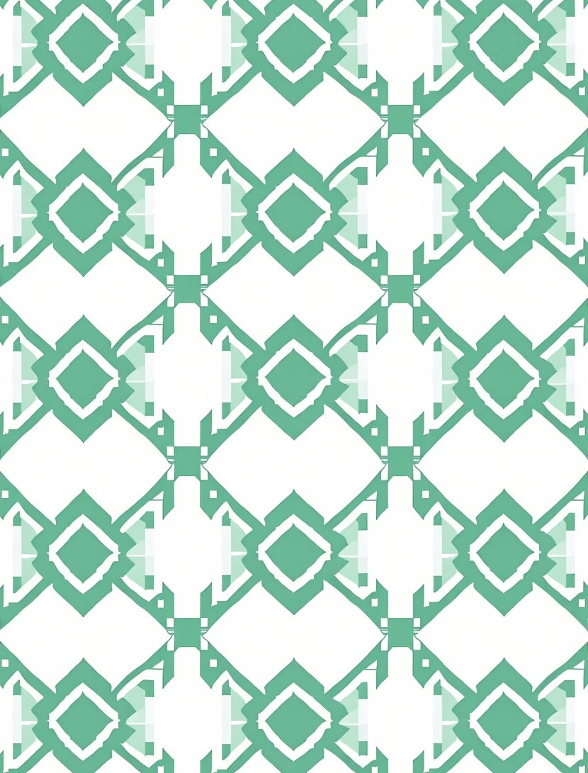 Teal Diamond Contemporary Pattern Rug