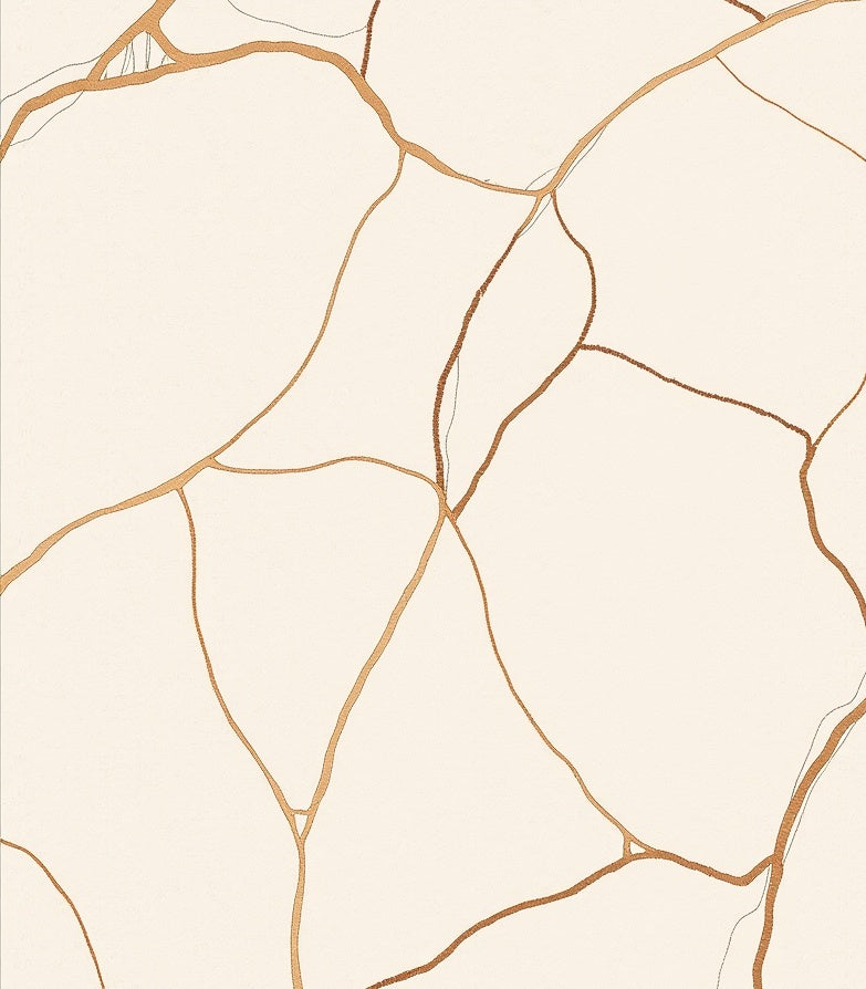 Modern Organic Gold Vein Rug
