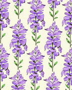 Purple Floral Stem Pattern Design Rug