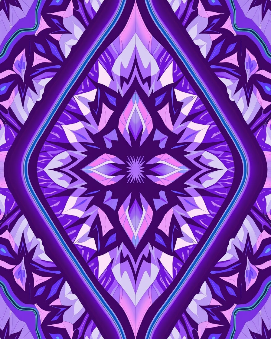Vibrant Purple Diamond Fractal Rug