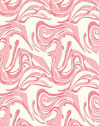 Abstract Pink Swirl Pattern Rug