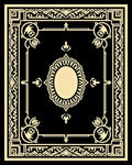 Art Deco Style Black Gold Frame Design Rug