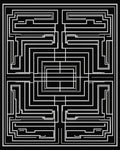 Chic Black White Maze Pattern Rug