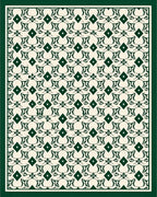 Classic Diamond Patterned Green Rug