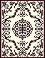 Classic Floral Swirl Border Design Rug