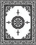 Classic Black White Ornamental Medallion Rug