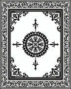 Classic Black White Ornamental Medallion Rug