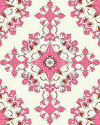 Vibrant Pink Floral Mandala Pattern Rug