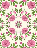 Pink Floral Vines Pattern Rug
