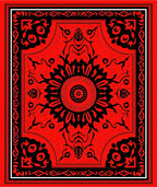 Bold Red Black Medallion Pattern Rug