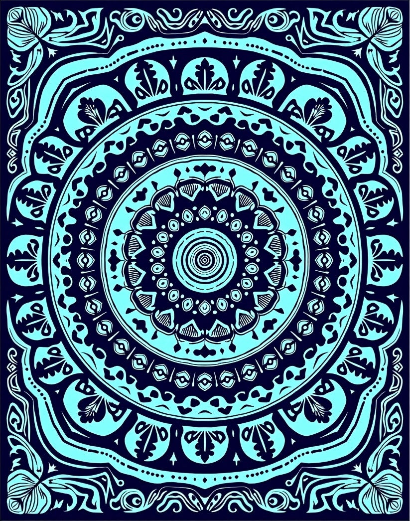 Ornate Floral Mandala With Intricate Symmetry Rug