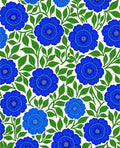 Art Nouveau Blue Floral Vine Rug