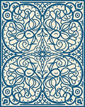 Exotic Blue Floral Intricate Pattern Rug