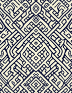 Tribal Maze Pattern Design Rug