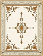 Classic Floral Medallion Border Design Rug