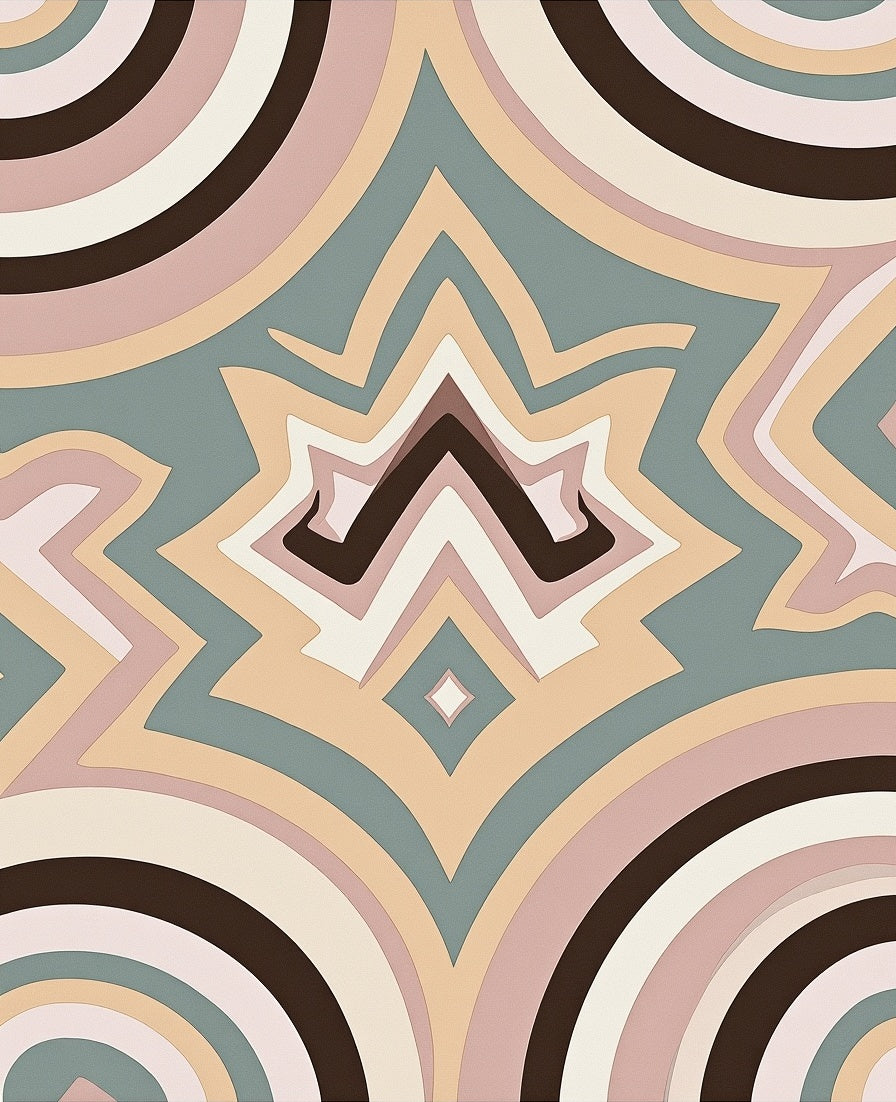 Retro Swirls Abstract Pattern Rug