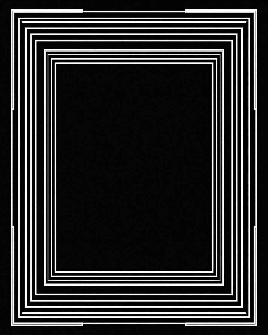 Concentric Geometric Sharp Frame Rug