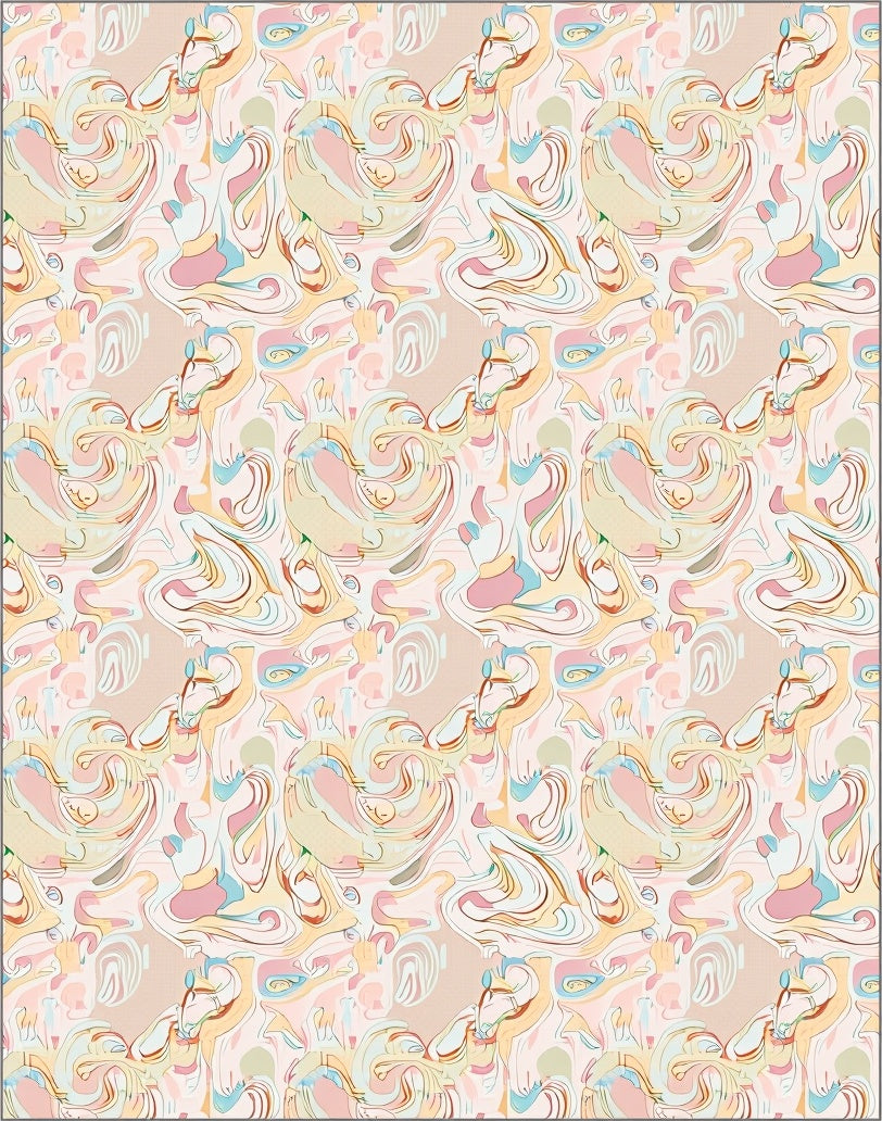 Abstract Swirl Pattern Pastel Rug