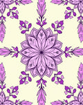 Luxe Purple Floral Mandala Art Rug