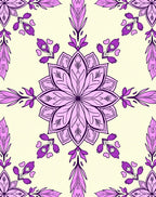 Luxe Purple Floral Mandala Art Rug