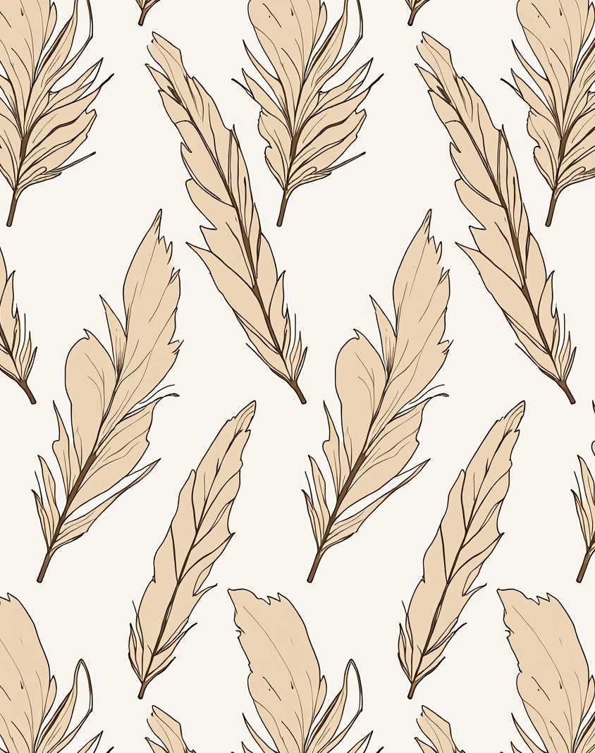 Feather Pattern Delicate Design Rug