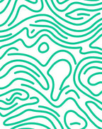 Abstract Green Swirl Organic Pattern Rug