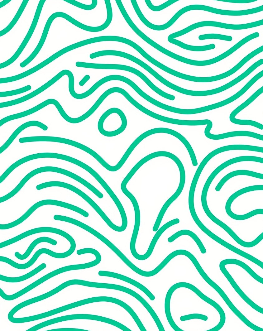 Abstract Green Swirl Organic Pattern Rug